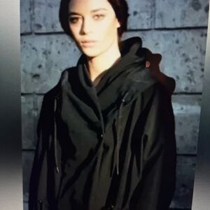 Paskho Black Cocoon Coat Sz Sm